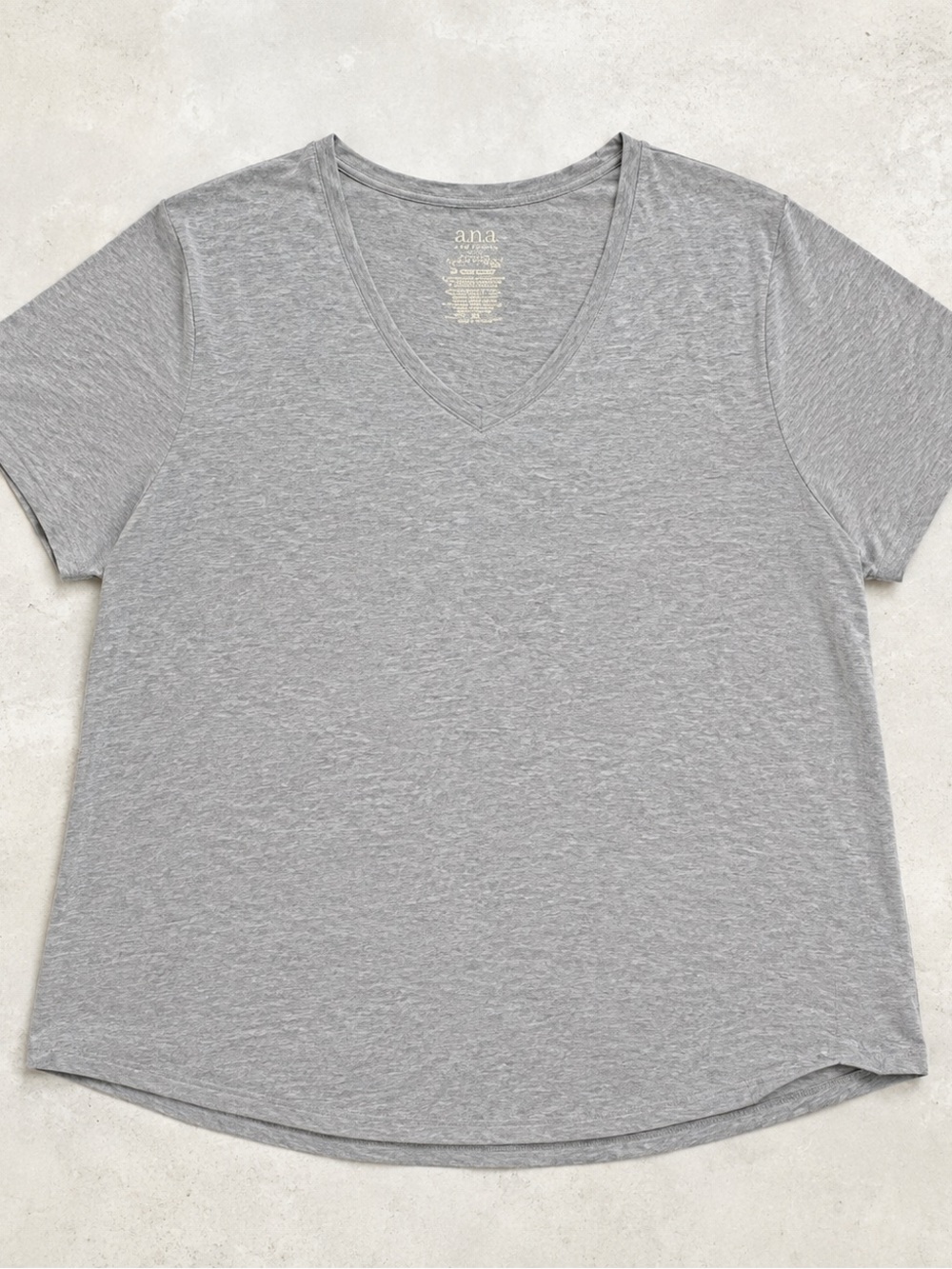 Faded Glory V-Neck Tee - Size 3X (22W-24W) - Grey Heather 644